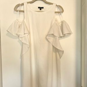 Never worn white ruffle dress
